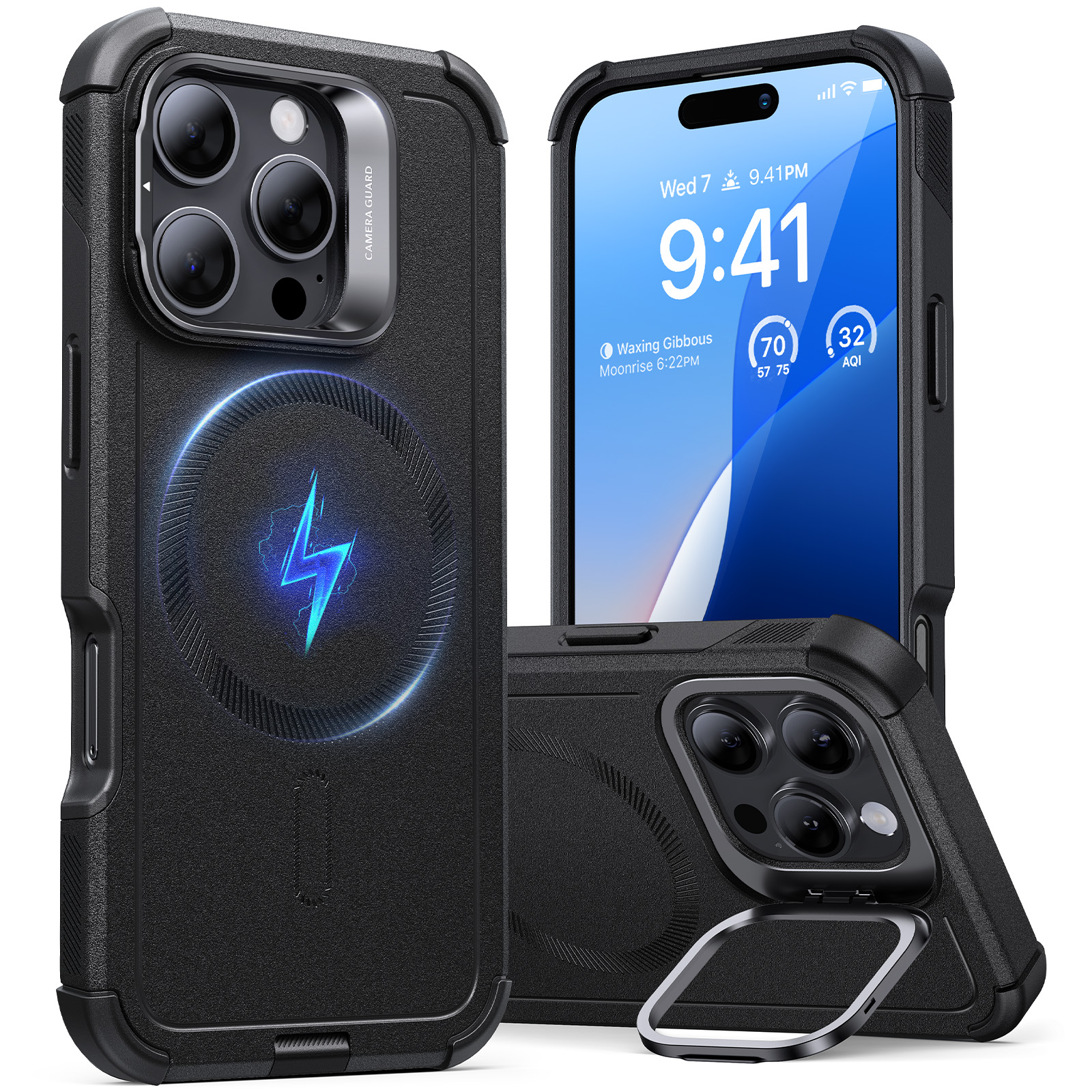 ESR Cyber Tough Case with Stash Stand (HaloLock) iPhone 16 Pro Max 