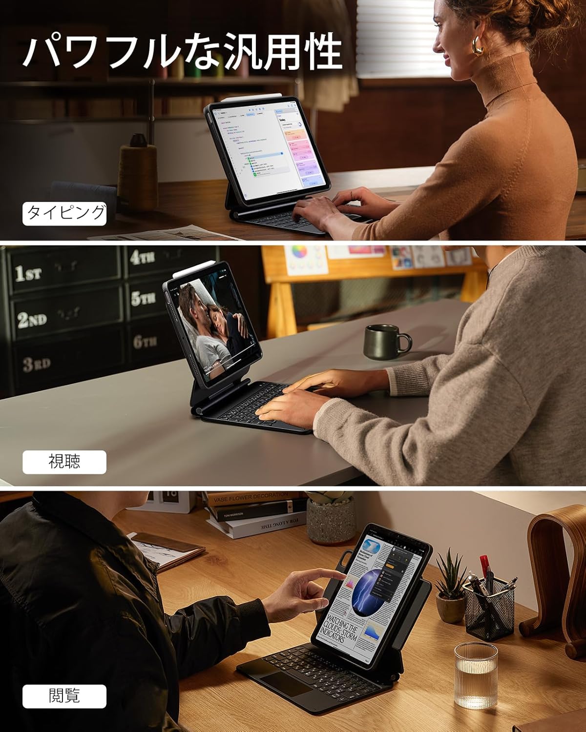 ESR Rebound Magnetic Keyboard Case 360 iPad Pro 11 M4 – ナイコム 