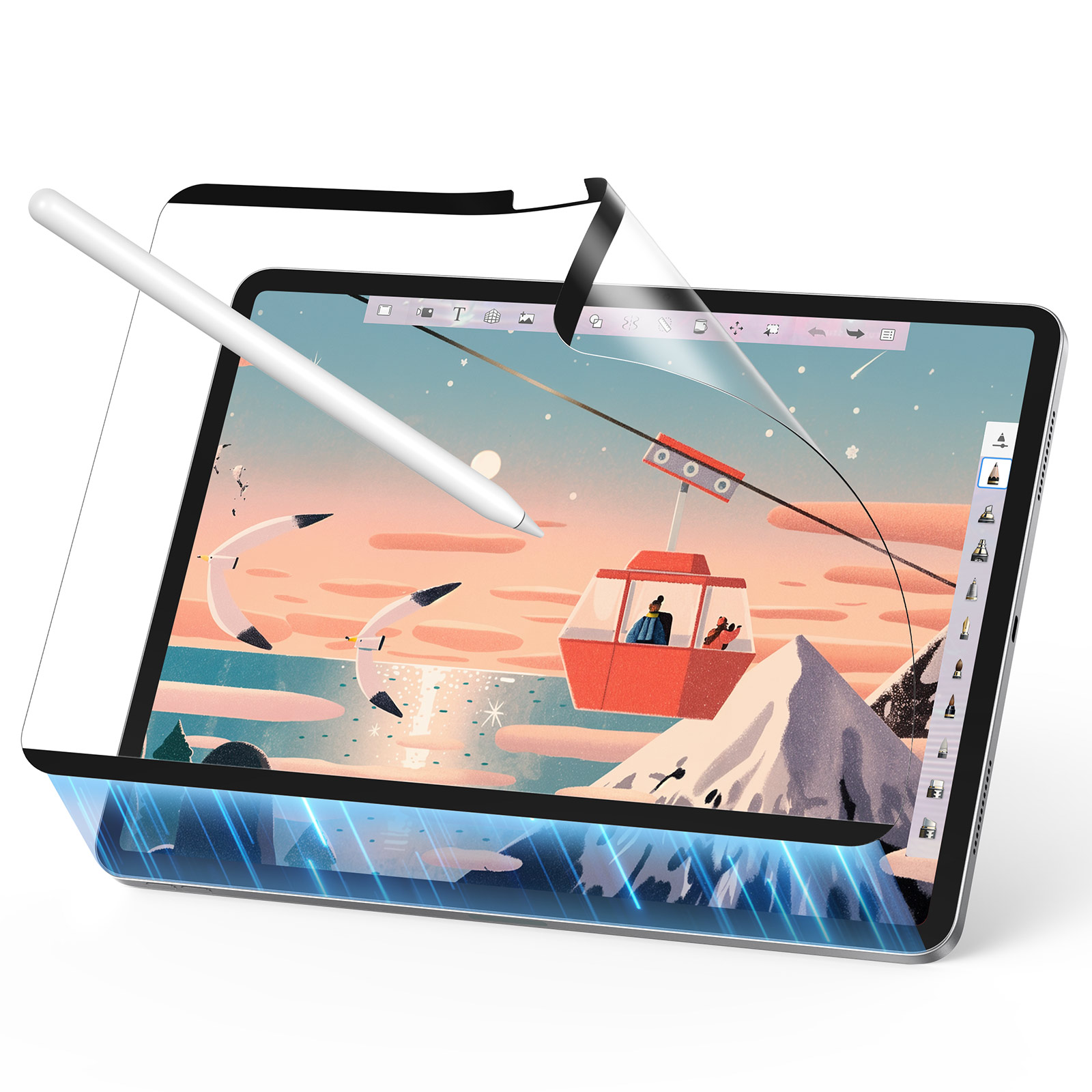 ESR Paper-Feel Magnetic Screen Protector, Compatible with iPad Air 